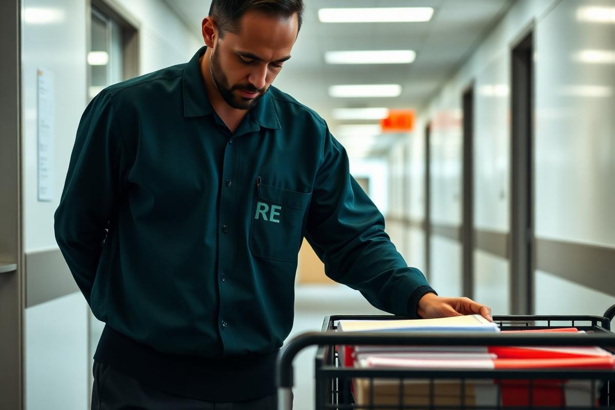 Profissional da R&E Serviços atuando em auxiliar de serviços gerais